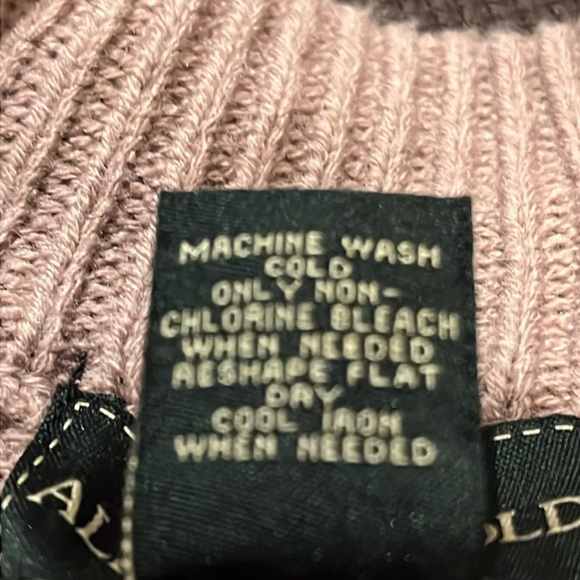 Adorable Allegro Gold rose colored zip up cardigan with lace up detailing Sz S - Picture 8 of 8